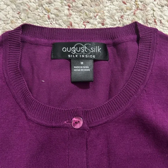 August Silk Rich Purple Knit Top - Picture 2 of 2